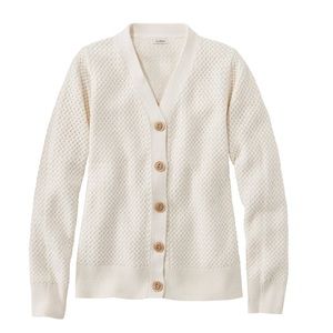 LL Bean Basketweave Sweater Cardigan